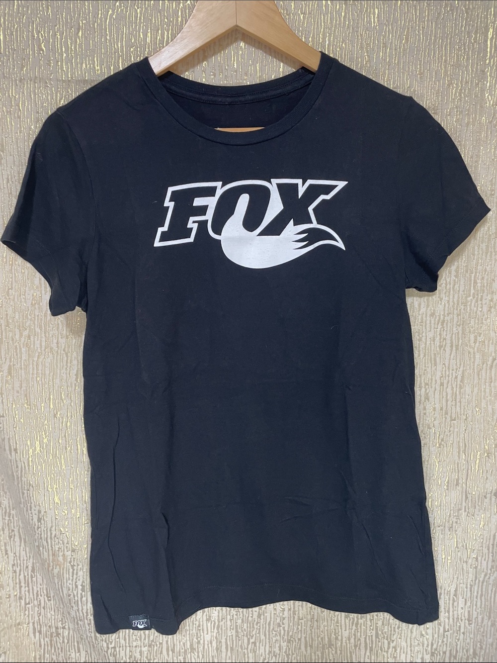 Fox Black Tee with White Logo - Kids Short Sleeve